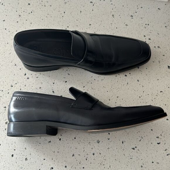 ECCO Men’s Black Leather Sleek Loafers Slip On Style Shoes Size EU42 / US8-8.5 - Picture 11 of 12
